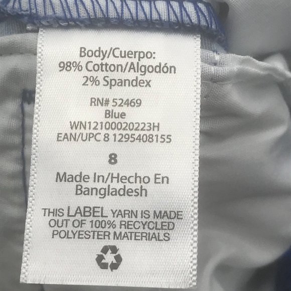 Wonder Nation Boy's Size 8 Adjustable Waist Flat Front Short Blue Palm Leaf New - Picture 6 of 13